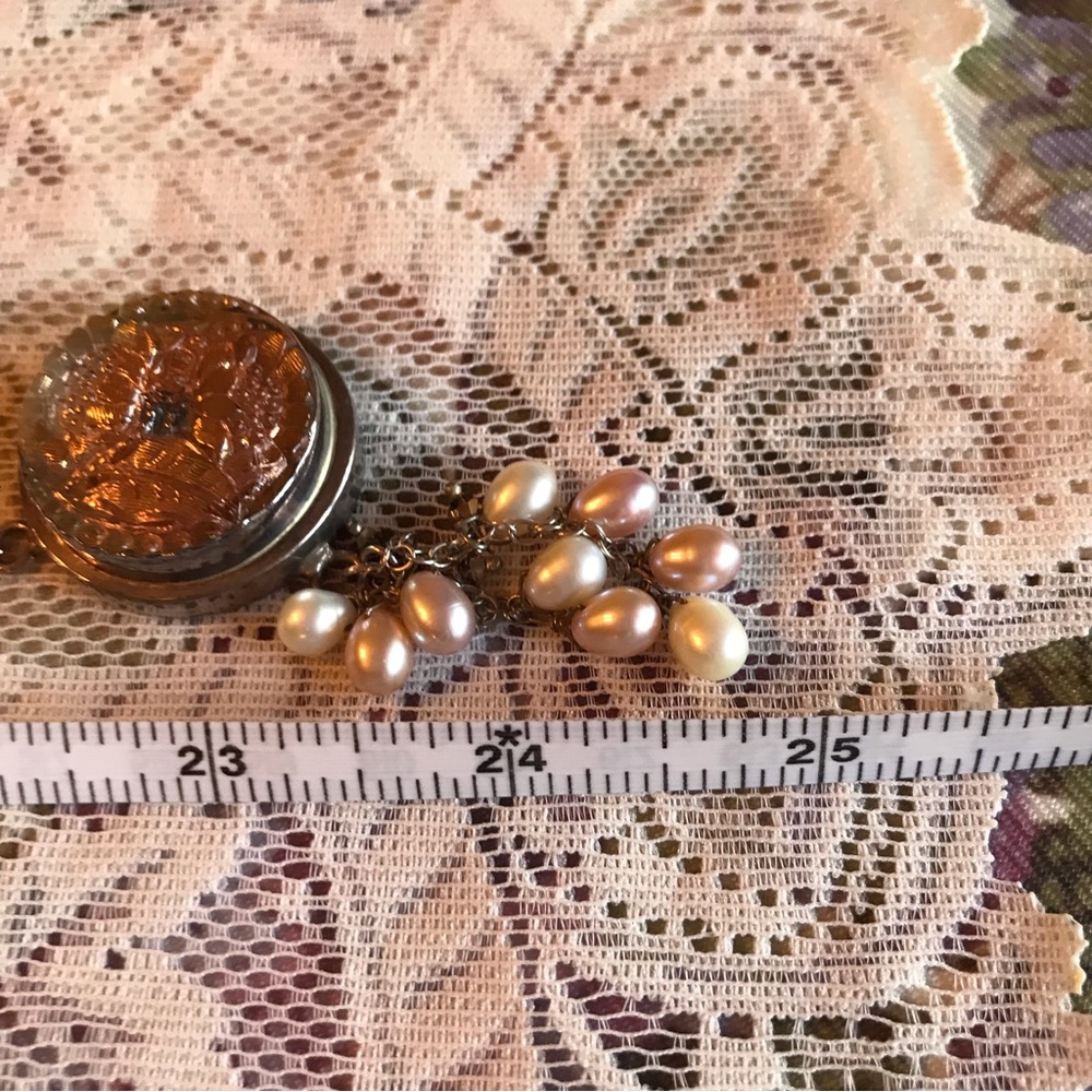STERLING CLASP SINGLE STRAND OF LARGE GLASS PEARLS - Picture 14 of 14